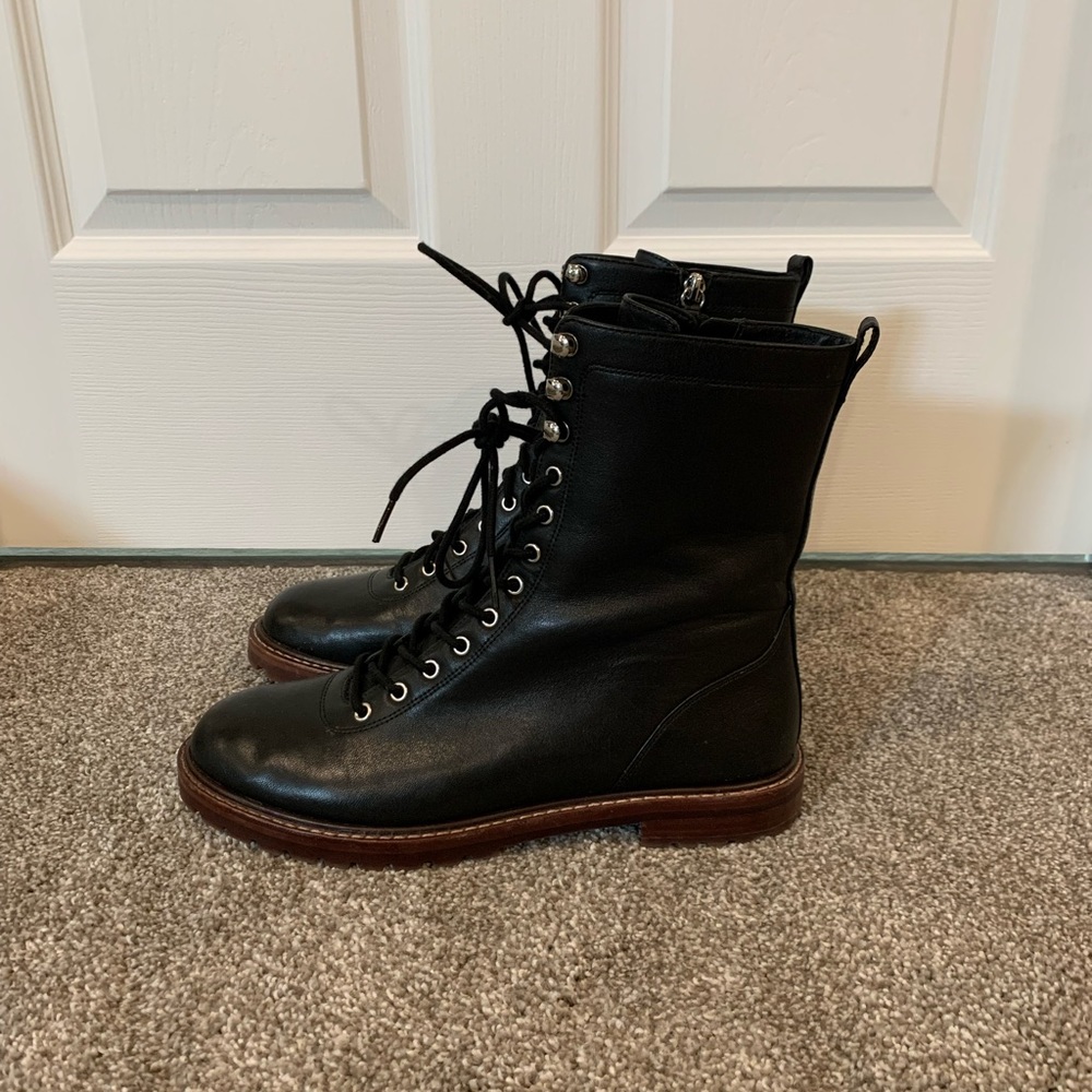J. Crew leather lace up boots